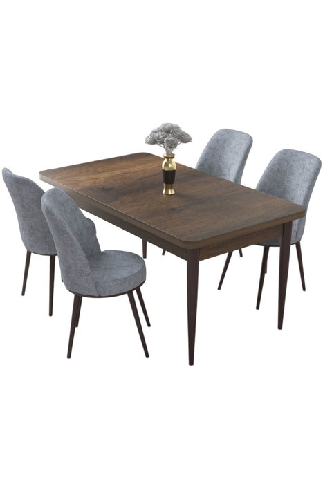 Hanah Home Juego de Mesa y Sillas de Comedor de 5 Piezas Barroco y Gris Hanah Home Juego de Mesa y Sillas de Comedor de 5 Piezas Barroco y Gris